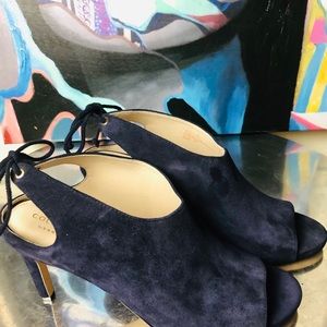 COLE HAAN Ankle booties, navy suede SIZE 9